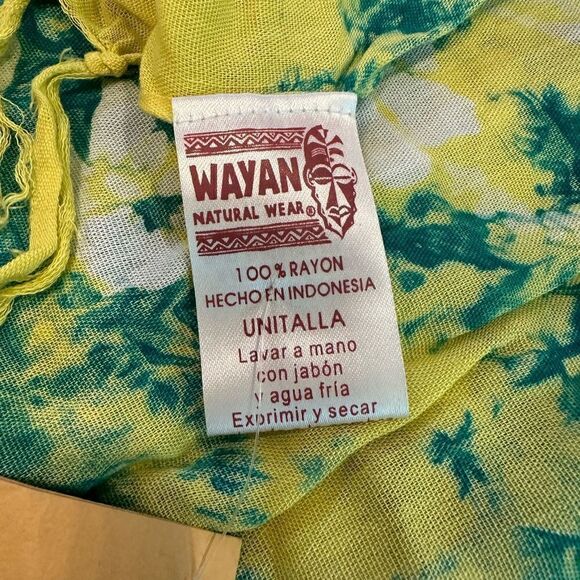 Wayan Sarong Pareo Tie Dye Tiedye Wrap 63” X 43” - Picture 7 of 9